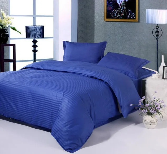 Royal Blue Bedding Set 100 Cotton Bed Sheets Quilt Duvet Cover