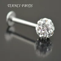 3 мм 6/8/10 мм хирургическая Нержавеющая сталь CZ Хрустальный Шар козелка Helix бар хряща Топ верхней ухо серьги Labret украшения для тела недавно - изображение