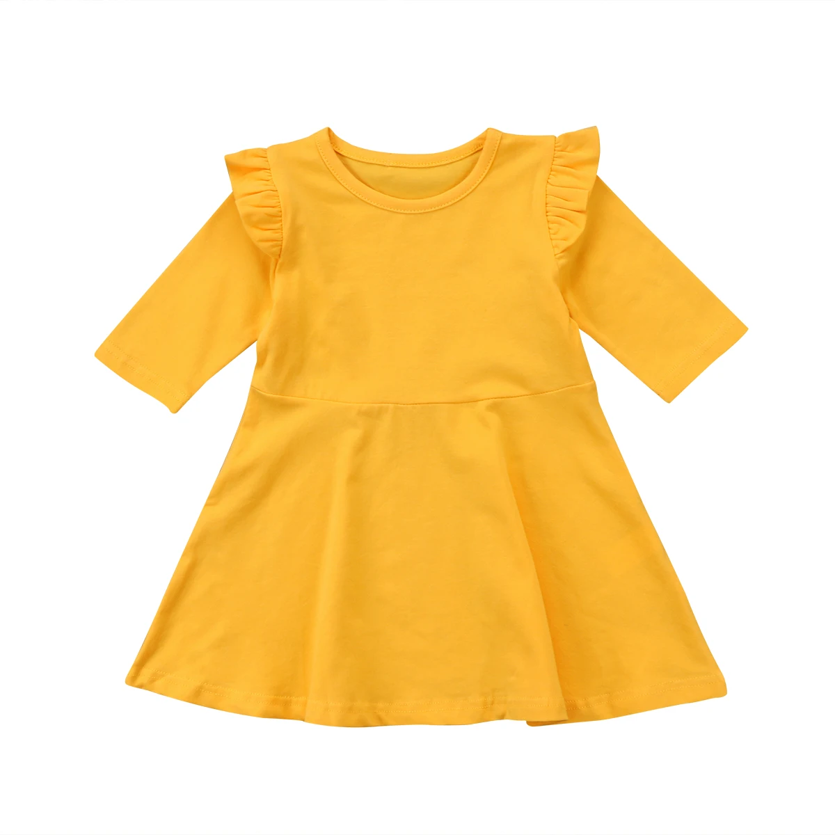 

Cotton Kids Baby Girls Clothing Dress Toddler Princess Swing Mini Yellow Cute Pageant Party Tutu Dresses Girl
