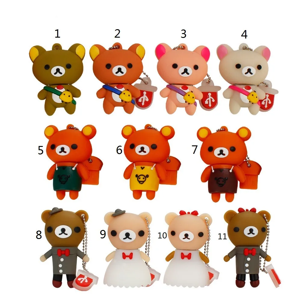 

USB flash drive 128gb cartoon wedding bear usb 2.0 4GB 8GB pendrive 16GB pen drive 32GB 64GB usb memory stick cute wedding gift