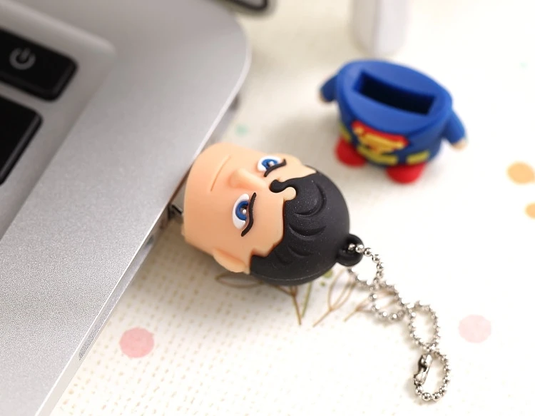 USB 3.0 Pendrive  Cartoon Superman Cute Usb Flash Drive 64GB 32GB 16GB 8GB Full Capacity Pen Drive 32gb Pen Drives Driver Gifts