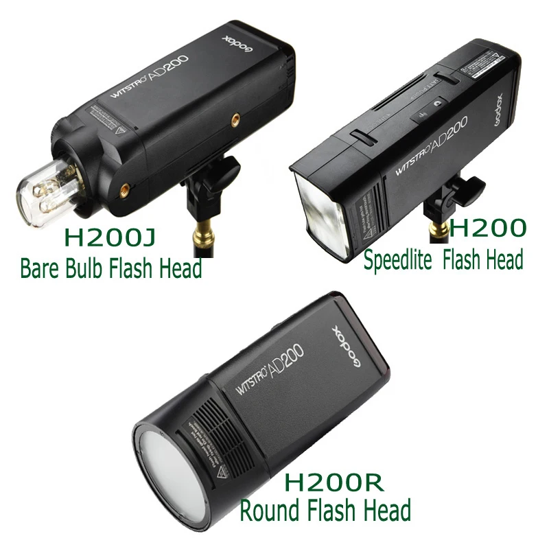 Карманная вспышка Godox AD200 2 4G TTL HSS + 4 головки светильник (H200R /H200/H200J/AD L) адаптер