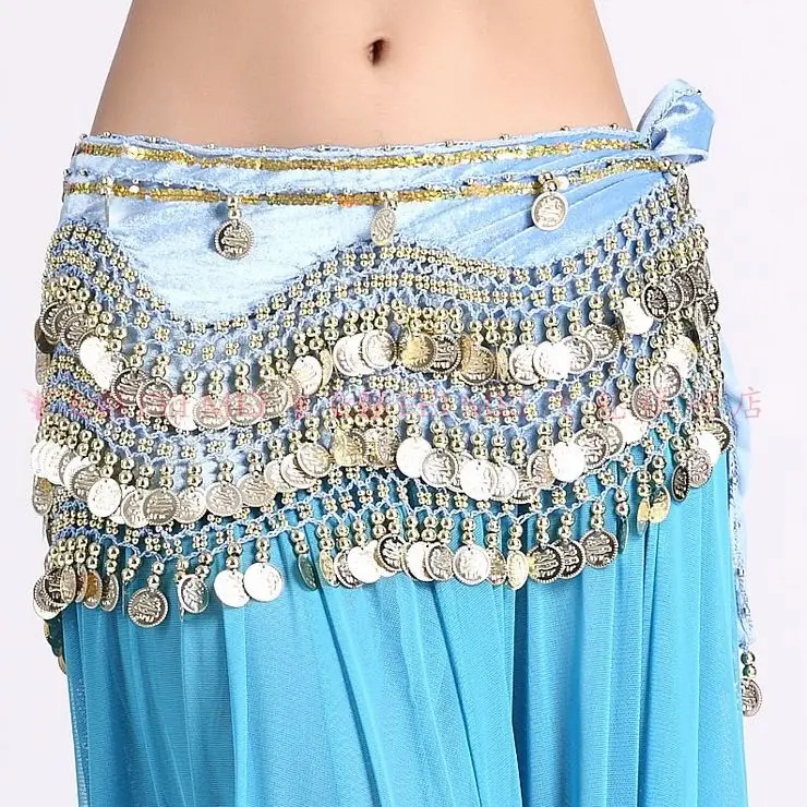 Ремень для танца живота в египетском стиле 3 ряда 248 монет|coin hip scarves|hip scarfgypsy scarf |