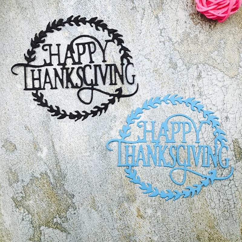 

Wholesale Happy Thanksgiving Metal Steel Cutting Dies Stencils Embossing DIY Scrapbooking May06