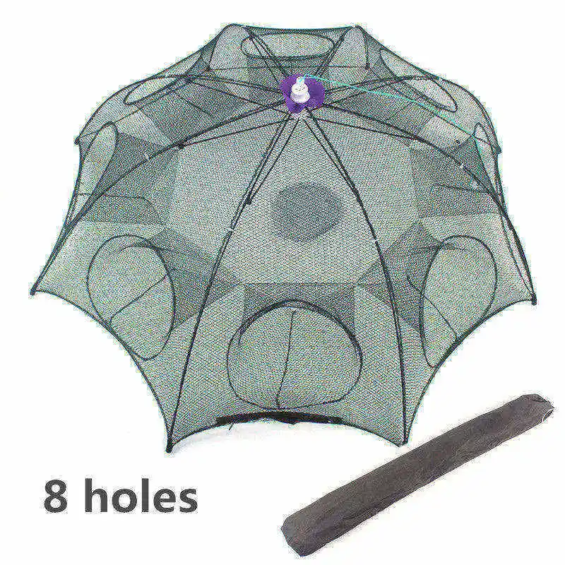 

Folded Portable Hexagon 4/6/8 Hole Automatic Fishing Shrimp Trap Fishing Net Crab Eel Cast Small Mesh Trap Fish Screen Protector