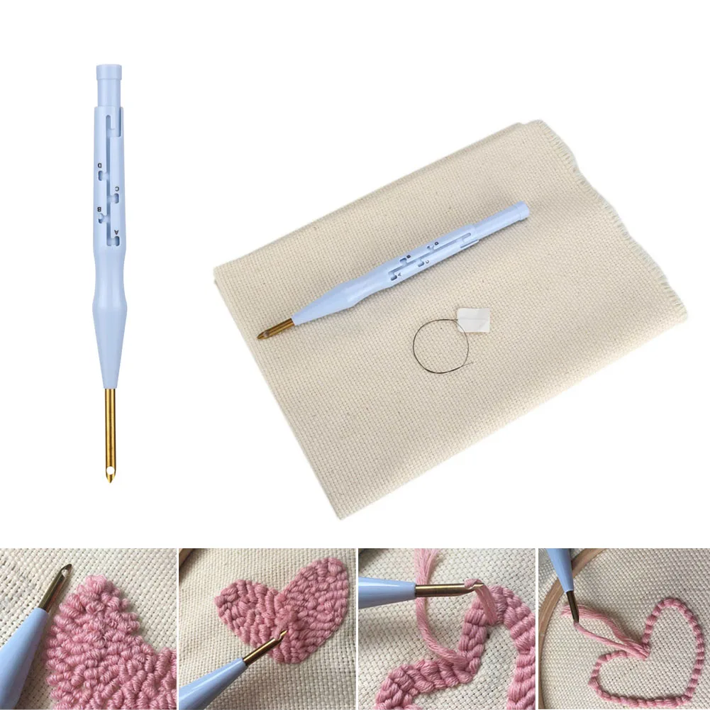 

Hot New Adjustable Punch Needle Set Felting Threader Needles Craft Tools Totes Table Cloths Sewing Needles @LS JU07