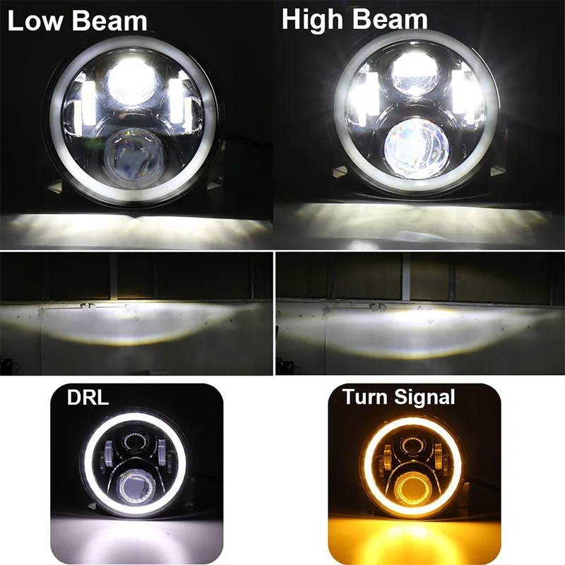 FADUIES 7 in. Daymaker Projector LED Halo Headlamp With Daytime Running light For Harley Switchback FLD Fat Boy FLSTF Road King  (10)