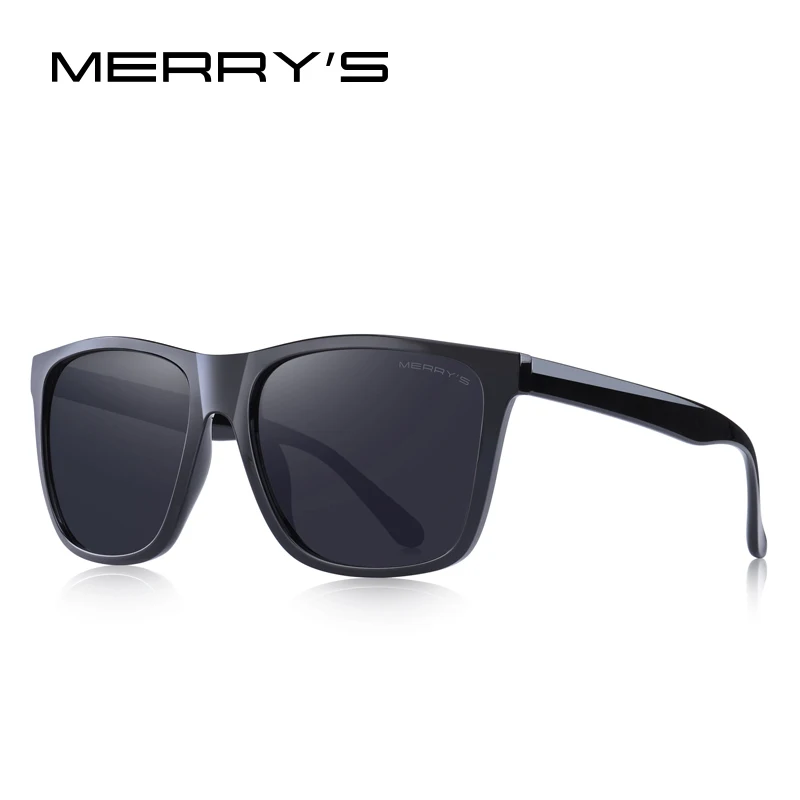 MERRY'S Men Polarized Sunglasses Male Driving Shades Classic Sun Glasses For Men Spuare Mirror Summer UV400 Oculos S3007 - Цвет линз: C01 Black