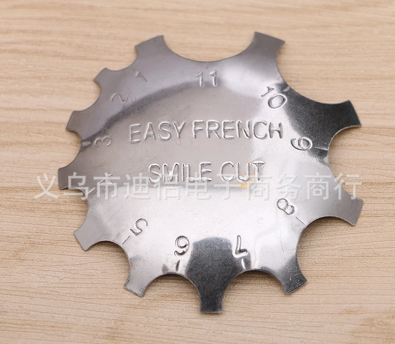 

1X Stainless Iron Metal Easy French Nail Builder Cutter EdgeTrimmer Template for Perfect Smile Line