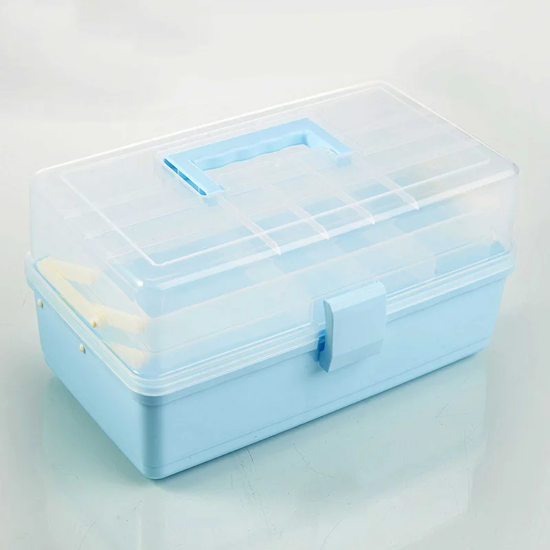Портативный Пластик 3 Слои аптечка с крышкой Органайзер для медицинских макияж ящик для хранения Канцелярии аптечка первой помощи