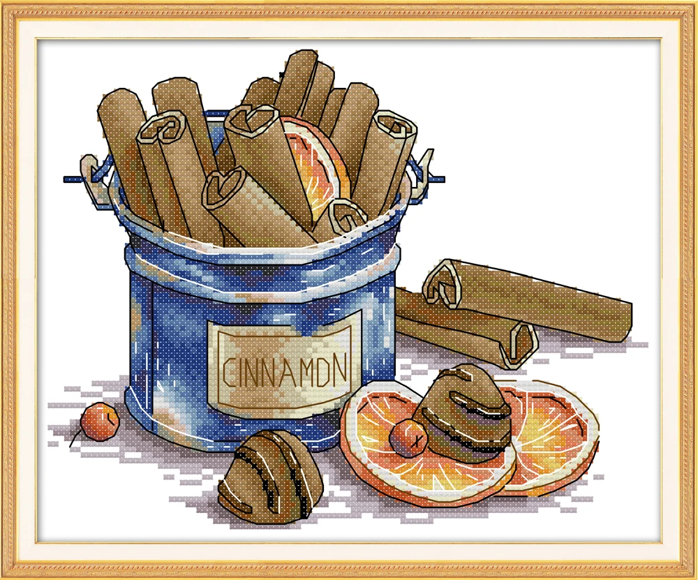Cinnamon cross stitch kit aida 14ct 11ct count print canvas stitches embroidery DIY handmade | Дом и сад
