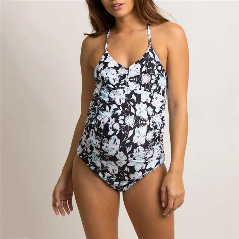 

Telotuny Maternity Clothings Swimwear Women 2019 Maternity Tankinis Women Print Strappy Swimwear One Piece Halter Pregnant May6