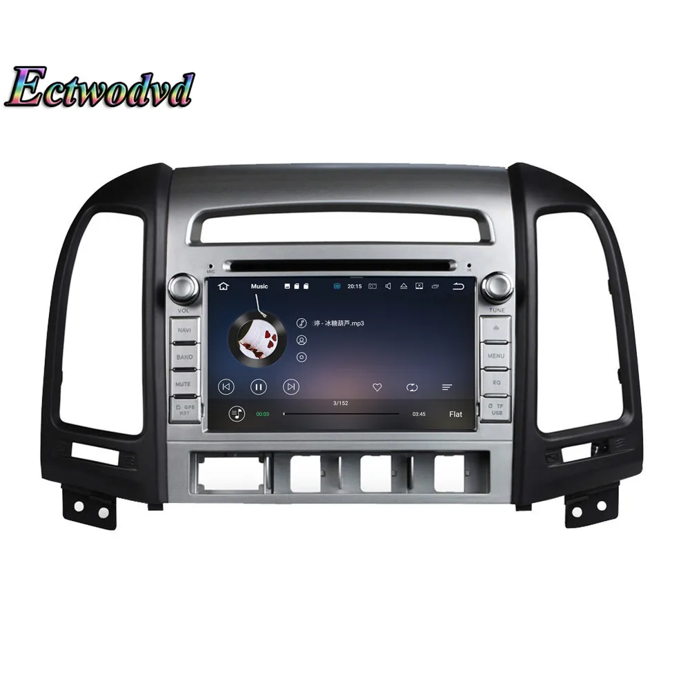 Perfect Ectwodvd Octa Core 4G RAM 64G ROM Android 9.0 Car Multimedia DVD Player GPS HeadUnit for Hyundai SANTA FE 2012 2013- 17