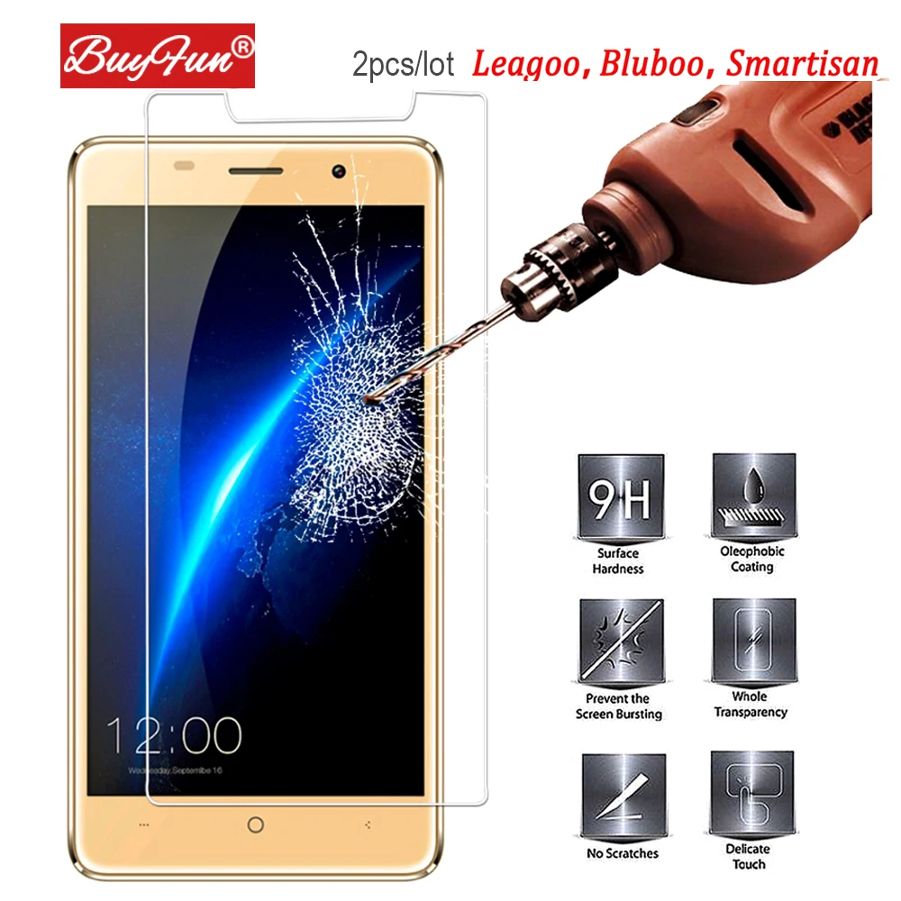 

2pcs/lot For Leagoo M5 Z5 M 5 Z 5 Glass Screen Protector Film Case For Bluboo Maya Tempered Glass 2.5D For Smartisan U1 U 1