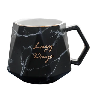 

Nordic Style Marble matte gold series ceramic tea cup coffee mug 450ml