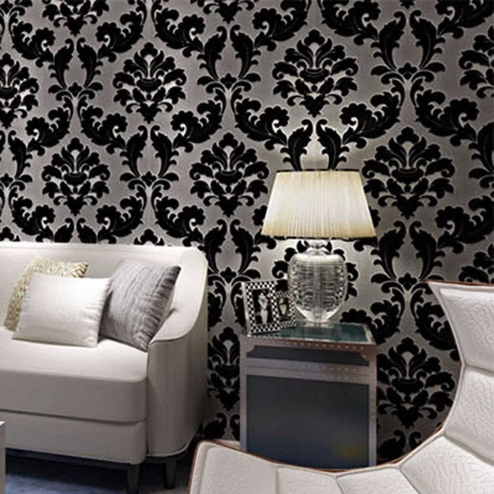 

beibehang High - grade thick deer leather wallpaper European - style three - dimensional Damascus non - woven wallpaper