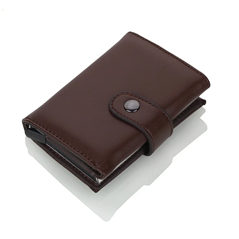 Baratos Weduoduo 2019 de alta calidad de cuero PU titular de la tarjeta de crédito RFID titular de la tarjeta RFID nuevo diseño de tarjetas bancarias de bolsillo de la tarjeta de visita