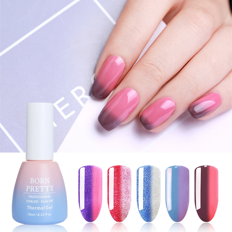 BORN PRETTY 10 мл 22 цвета термальность Shimmer Блеск Гель Температура Цвет Уход за ногтями