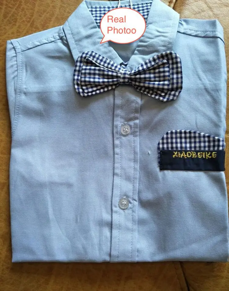   2018 Summer Male Children'S Clothing Baby Child Kids Boy Short-Sleevechild Bow Tie Shirt (2)