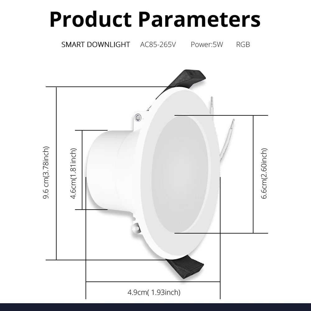 Controle de Voz por Alexa Zemismart 3.5 Polegada Wifi Rgbw Led Downlight 10 w Echo Google Assistente Casa Domótica Ifttt - Image 4