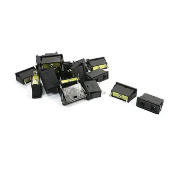 

AC 250V 10A 2Pin Panel Mount US EU Power Socket Black