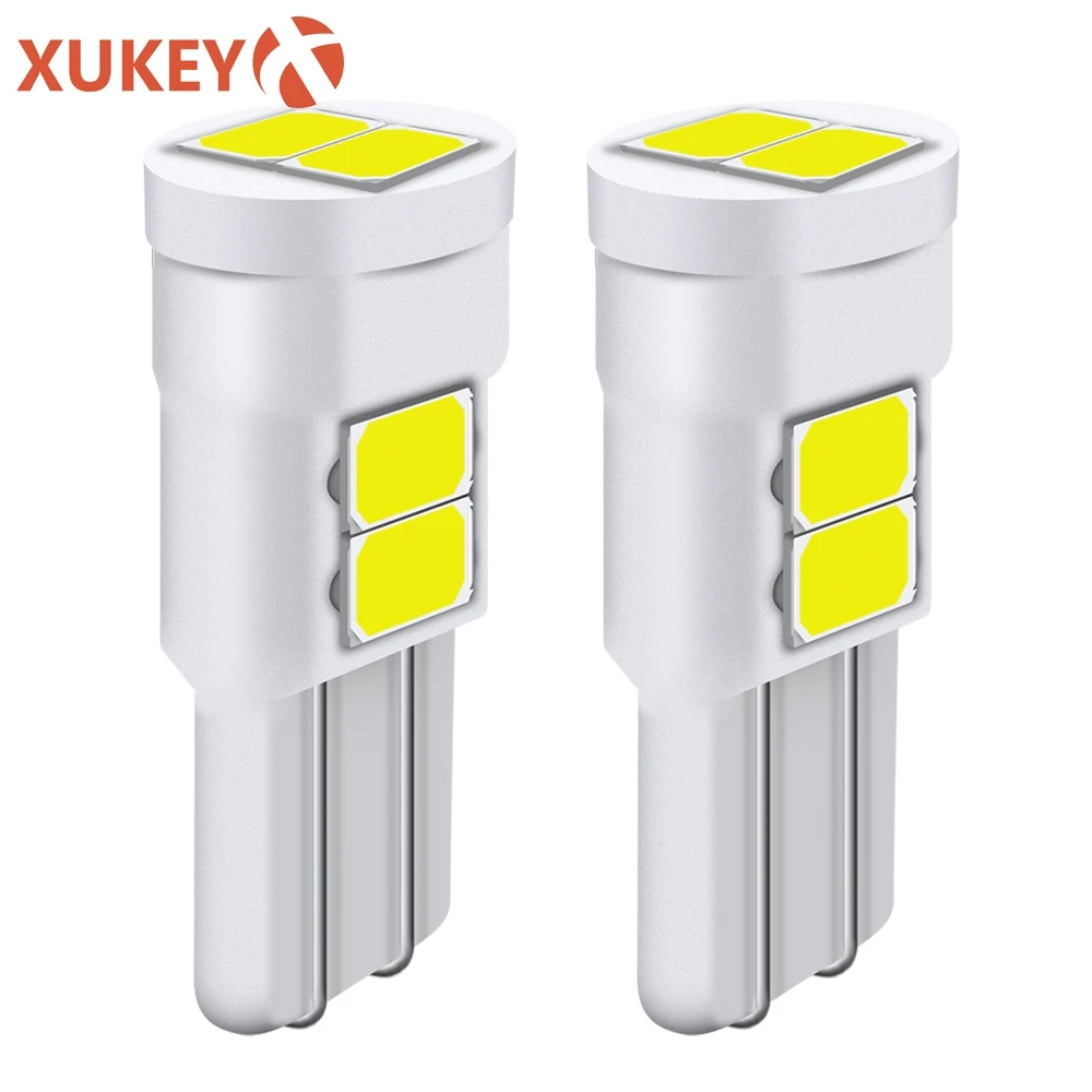 

Xukey 2pcs T10 W5W 194 168 Car Led Ceramic Side Light Interior Dome Parker Tail Clearance Trunk Lamp White 6SMD-5630 3W