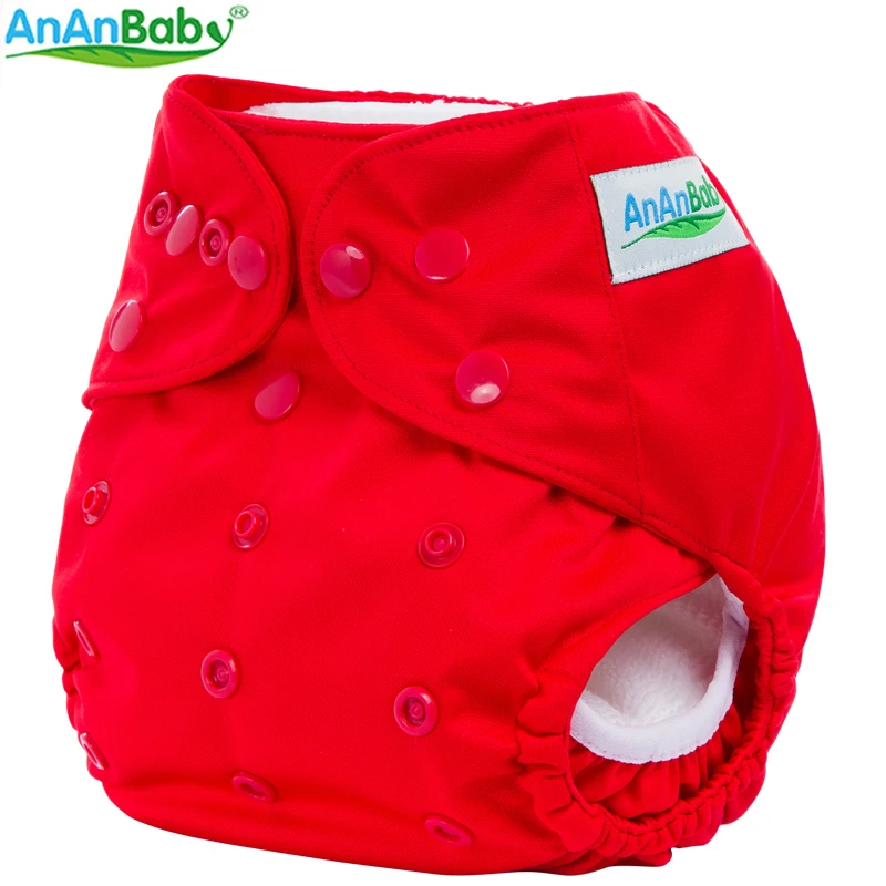 Ananbaby 1 шт Регулируемые Многоразовые подгузники из ткани крышка двойной Gusset водонепроницаемый PUL подгузник подходит для 3-15kgs