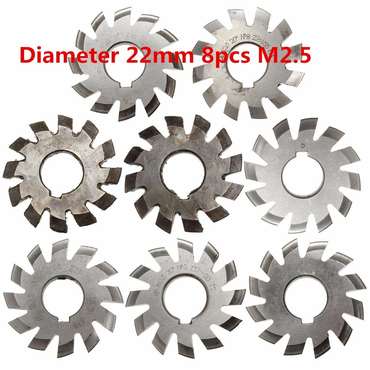 HSS Module 5 20 degree PA #2 Cutting Range 14-16 Teeth M5 Involute Gear Cutter