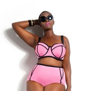 hot pink plus size bathing suit
