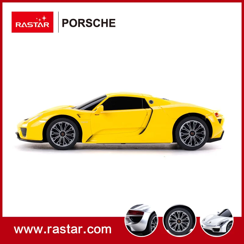 Rastar лицензированный 1:24 PORSCHE 918 Spyder пульт дистанционного управления rc автомобиль игрушки для детей подарок на год 71400 - Цвет: Цвет: желтый