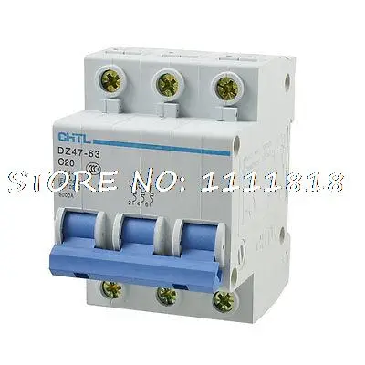 

240/415V 20A 3P Overload Miniature Circuit Breaker DIN Rail Mount