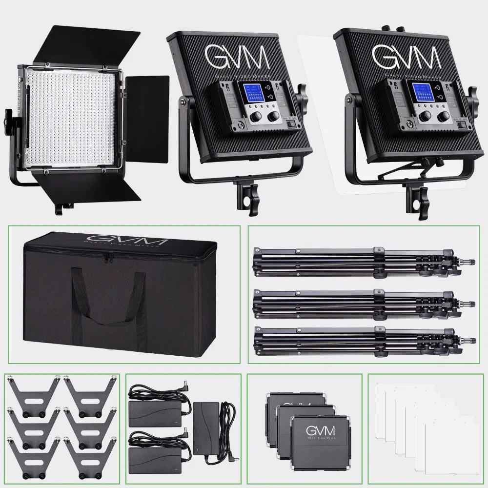 

LED Video Light with Stand Set CRI 97+ Studio Lighting Kit For Outdoor Interview Studio Video Making Photography Lighting