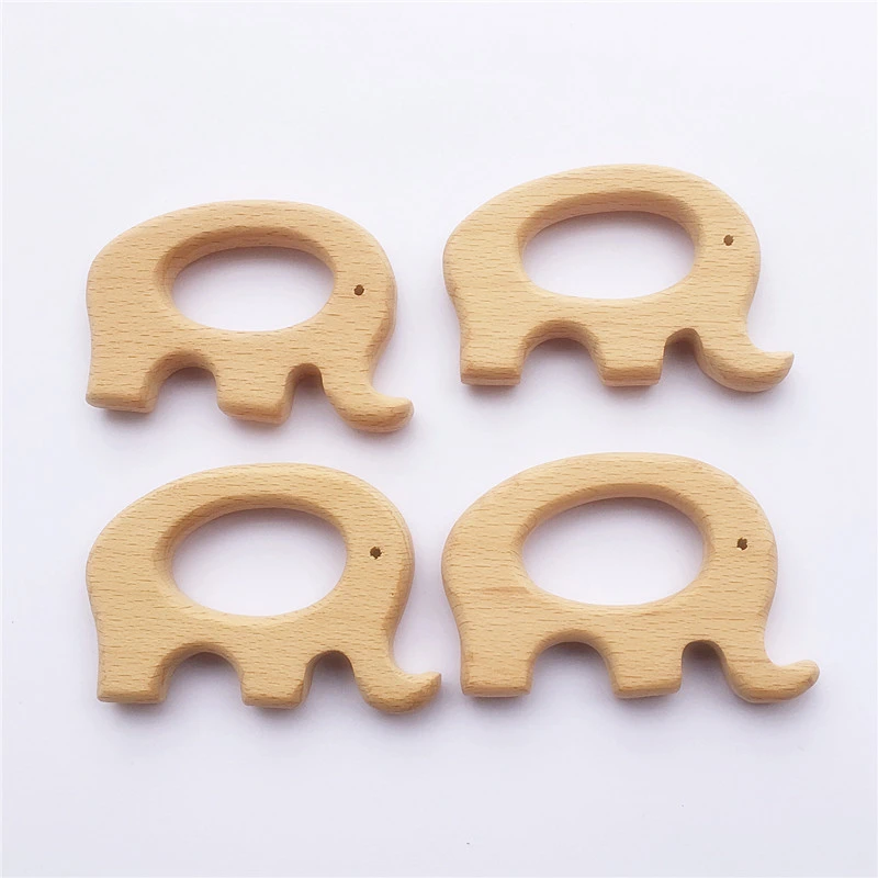 wooden elephant teether