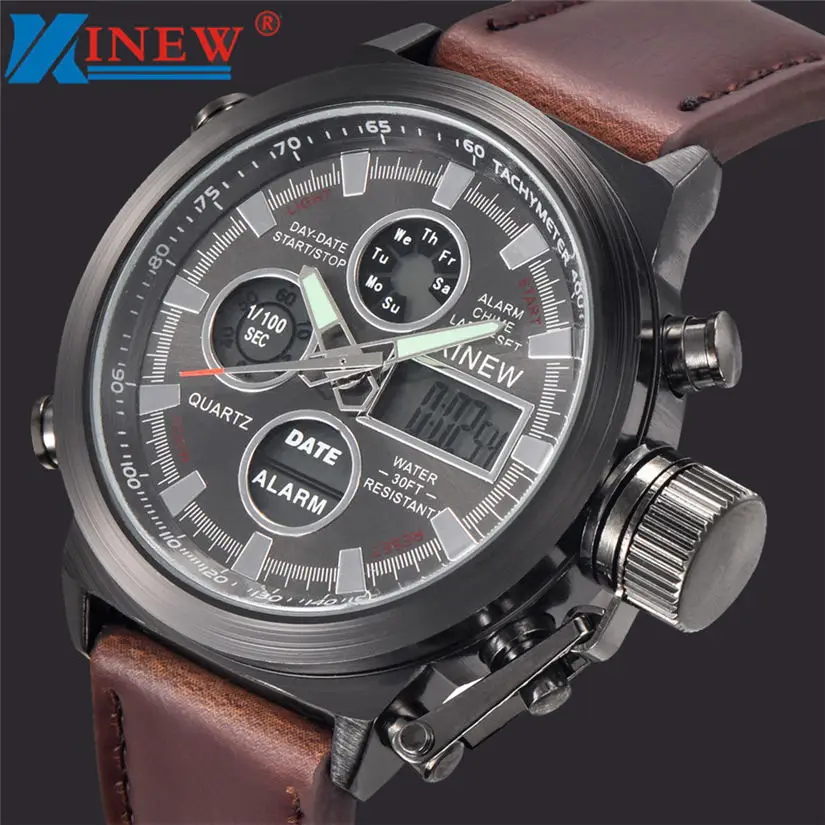 

Mens Quartz Sport Military Army LED Watches Analog Stainless Steel Wrist Watch Sports Male Relogio Masculino Exquisite 4-