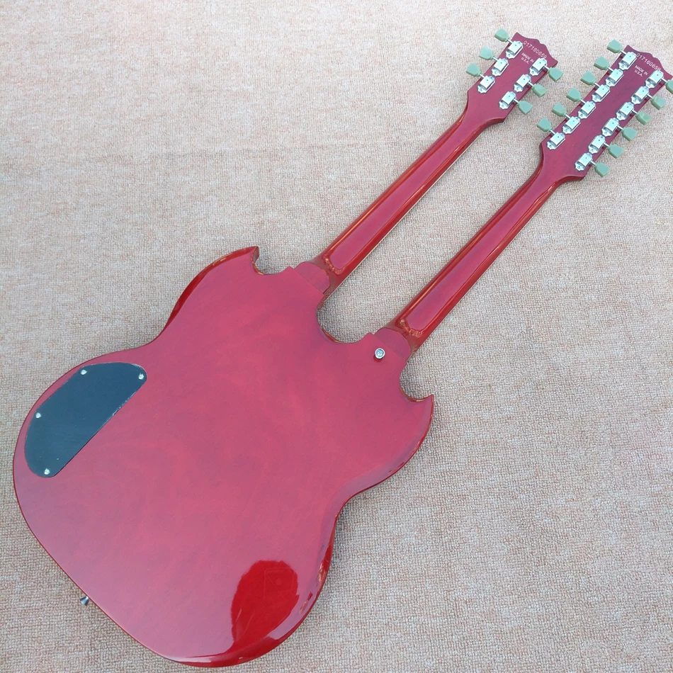 

Red EDS1275 Custom Shop  double Neck Electric Guitar 6/12 strings Wholesale Free Shipping
