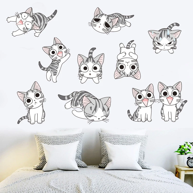 DIY Сыр Cat животных c Книги по искусству Ун Наклейки для детской комнаты наклейки