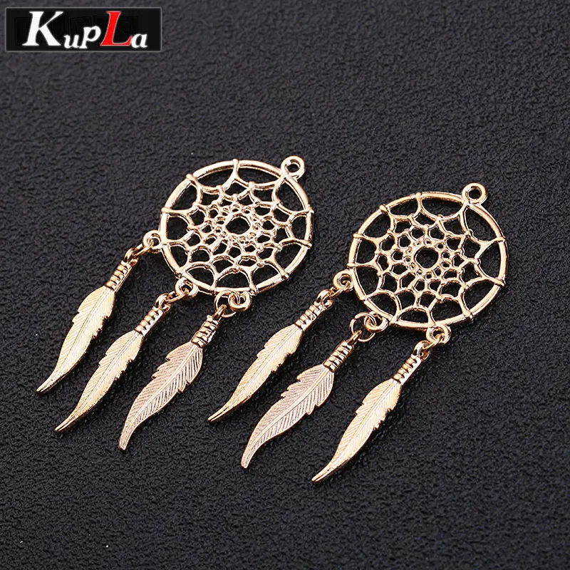 

Kupla Metal Feather Dream Catcher Charms for Jewelry Making Fashion Diy Handmade Zinc Alloy Dream Catchms Pendant Charms