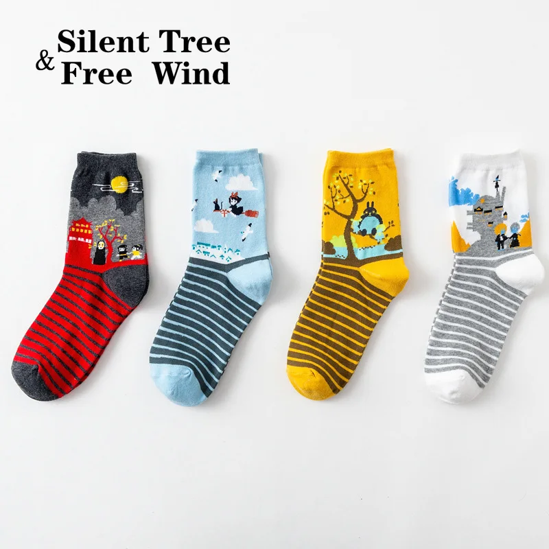 Japanese Cute Female Hayao Miyazaki Anime Women Cotton Socks Harajuku