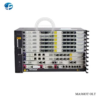 

Hot sale MA5683T GPON OLT with 2* SCUN +2* GICF +2* PRTE power (can with 8 ports GPBD/16 ports GPFD C+ board )