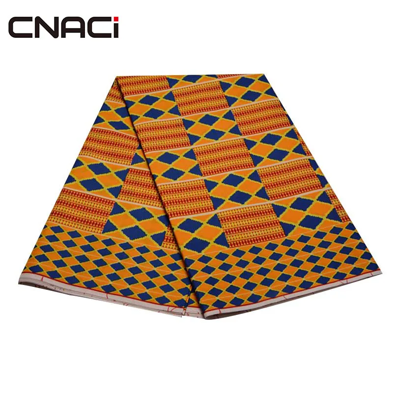 

CNACI African Fashion Ghana Kente Cloth Real Wax Fabric Patchwork Tissu Wax Polyester Material Ankara African Wax Print Fabric