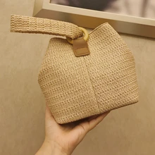Buyuwant модные соломенные кольцо на сумку Пряжка мини Для женщин сумка-торба пляжные сумки плетеная Сумка из ротанга BW21-HB-yhkabz
