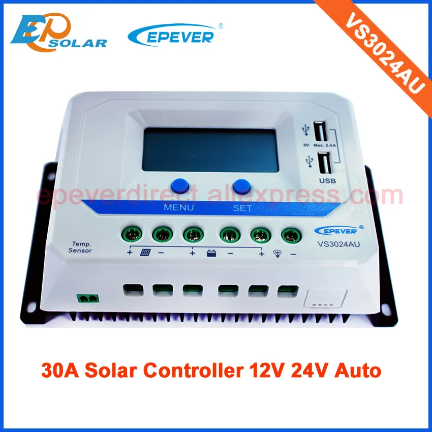 

30amp 30A Regulator solar panels Battery Controller PWM VS3024AU bulit in USB output can charge for electronic device