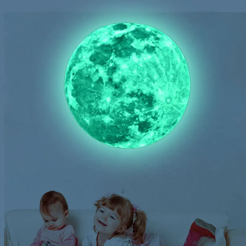 

5cm/40cm Children's Room Decor Luminous Stickers Luminous Moon Earth Wall Stickers Glow In The Dark Mural