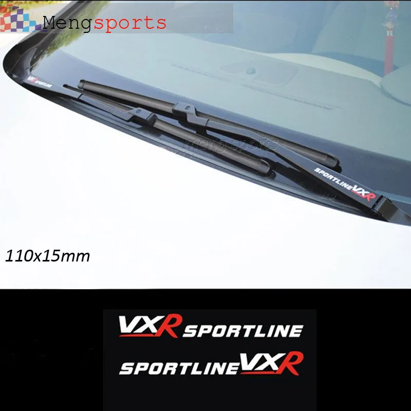 

100pcs VXR MOTOSPROT Line Windscreen wiper White Sticker Car Emblem Badges 110mm