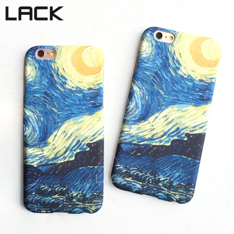 

LACK Fashion Abstractionism Art Starry Sky Oil Painting Cover For iphone 6 Case For Apple iphone 6S 6Plus Phone Case Capa
