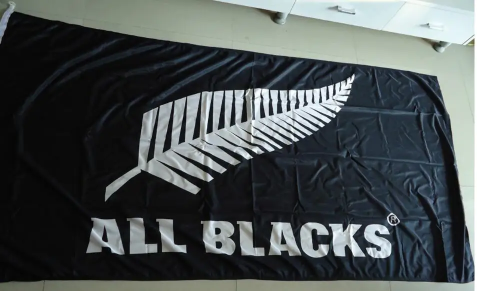 Флаг футбольной команды черного цвета, размер 90X150 см, полиэстер