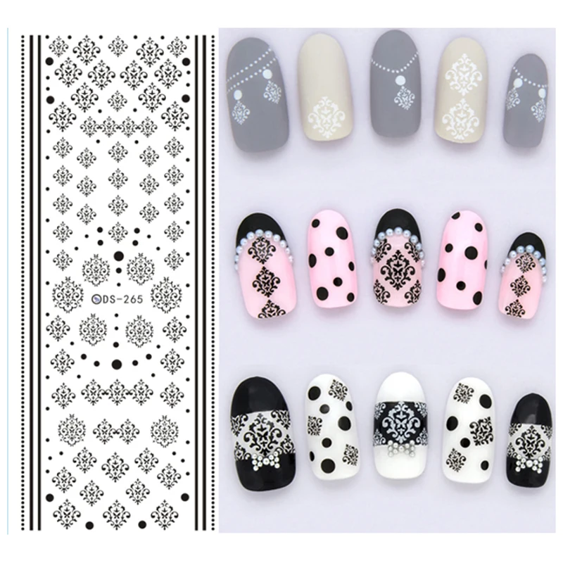 5Pcs Decoration Nails Art Stickers Decals Nail Stickers Water Transfer