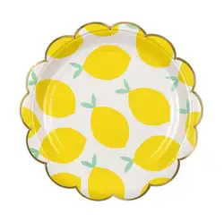 Новый lemon одноразовая посуда baby shower позолота Бумага/салфетка/чашки/пластина для дома для дня рождения свадебные вечерние украшения