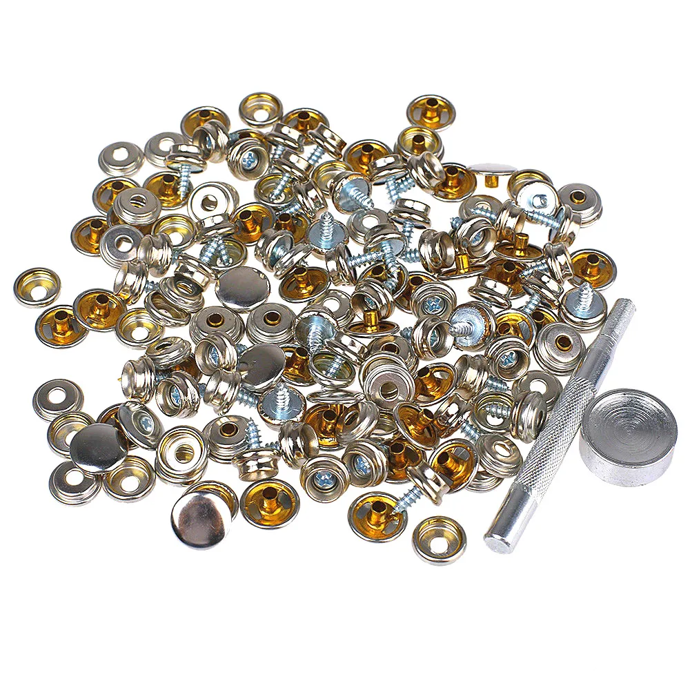 

150Pcs Boat Marine Canvas Snap Cover Button Fastener & Socket Kit Stainless Steel For Cover Boat Cover Home Leather Tool