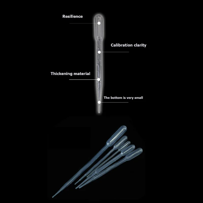 

100PCS/bag Transparent Pipettes Disposable Safe Plastic Eye Dropper Transfer Graduated Pipettes for Lab Experiment Supplies